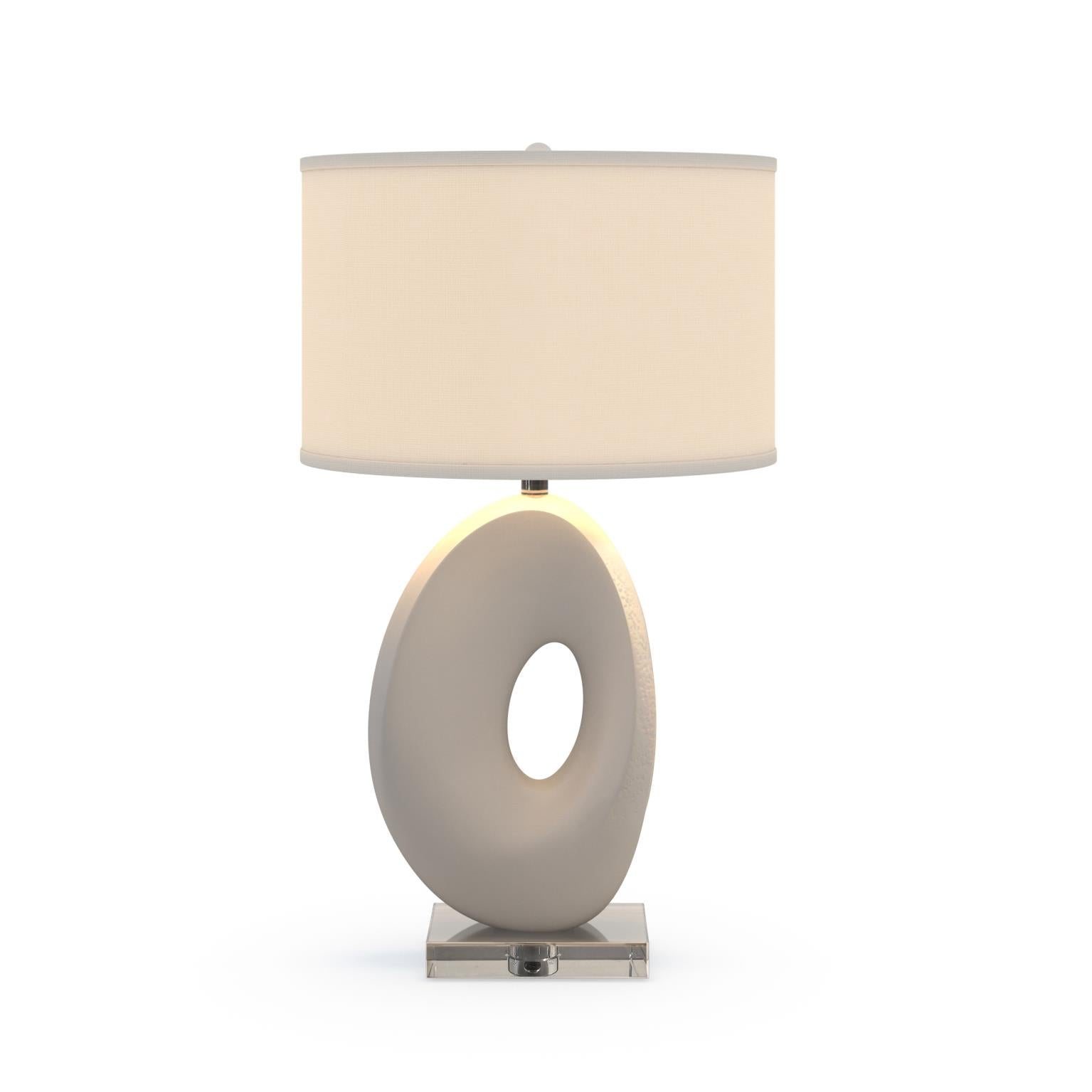 Eva, 30" resin table lamp with organic shape and white finish, sold as 1pk