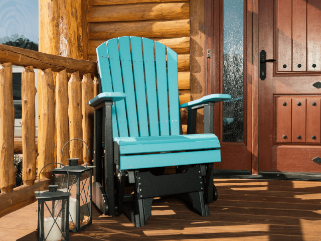 LuxCraft 2' Adirondack Poly Glider lifestyle