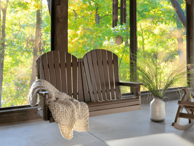 LuxCraft 4' Adirondack Poly Porch Swing