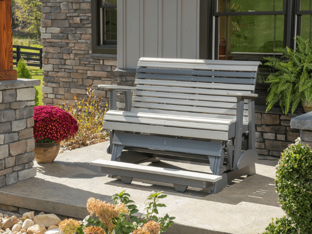 LuxCraft 4' Plain Balcony Poly Glider