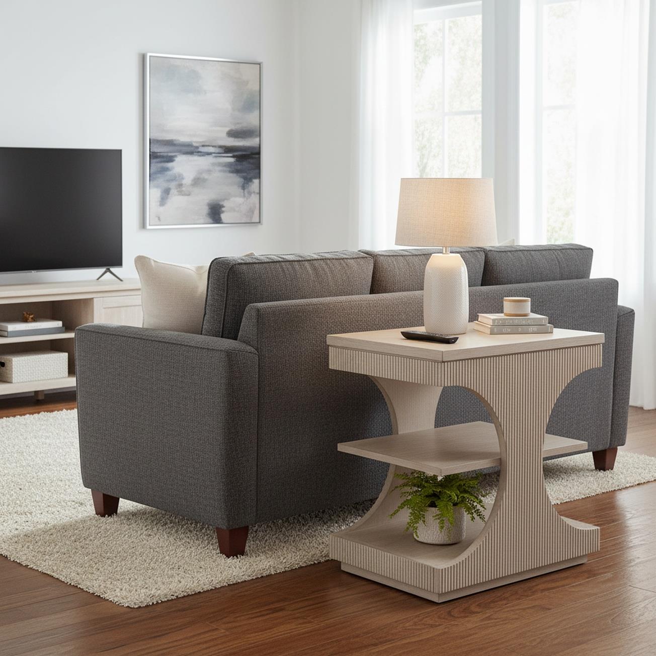 Manhattan Valley Chairside Table. Mappa Burl Light Finish