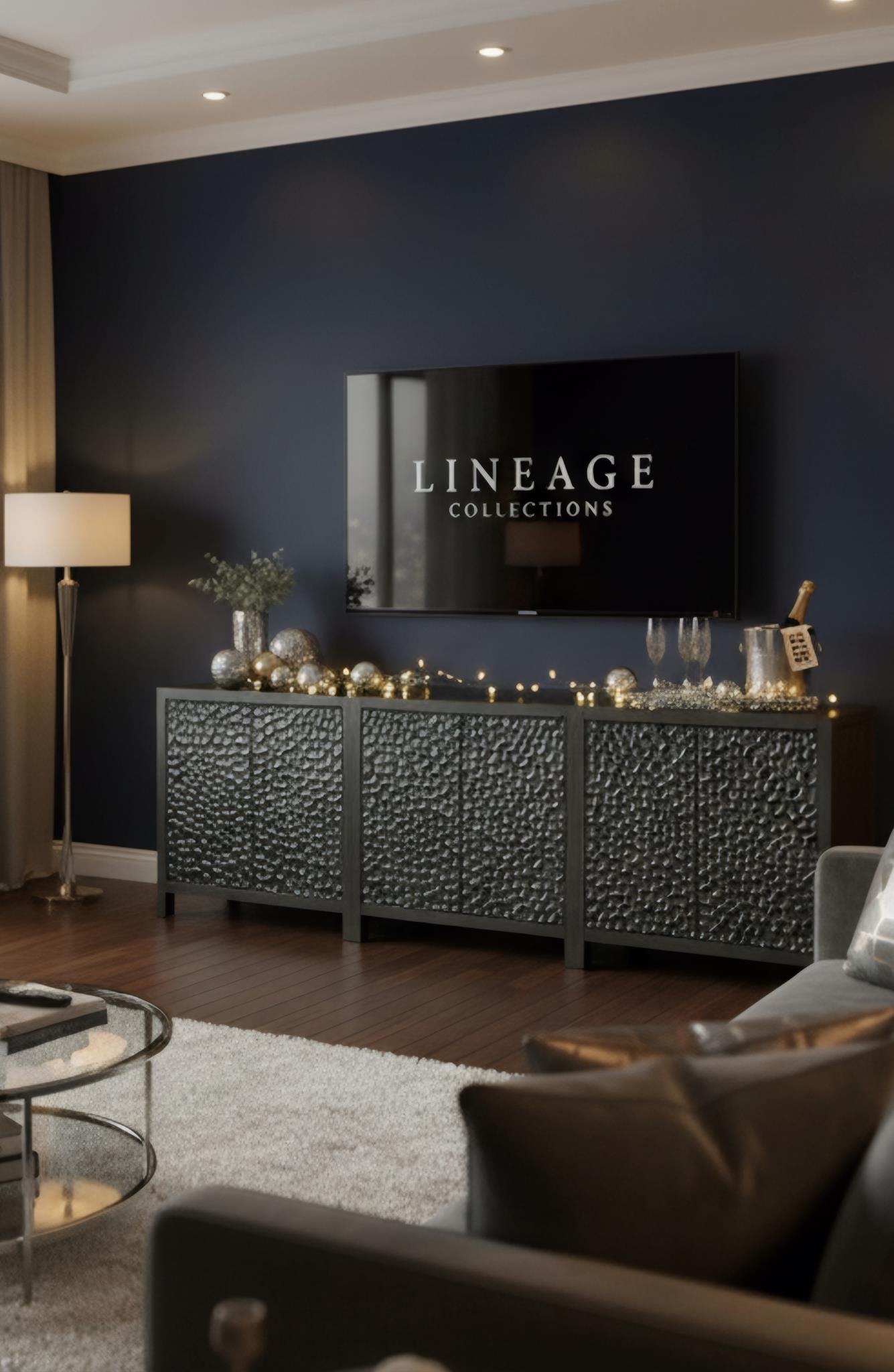 Midtown 2-Door Bunching Credenza. Black finish