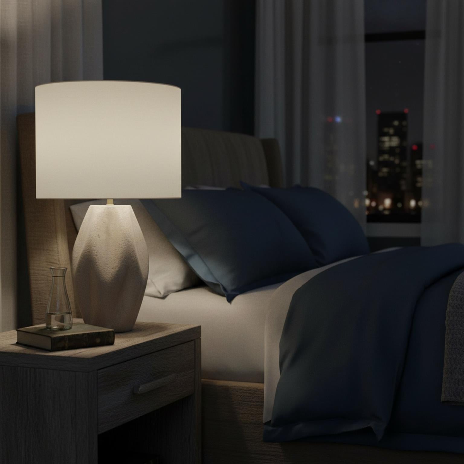 Milo, 25" Table Lamp (2pk). Limestone finish