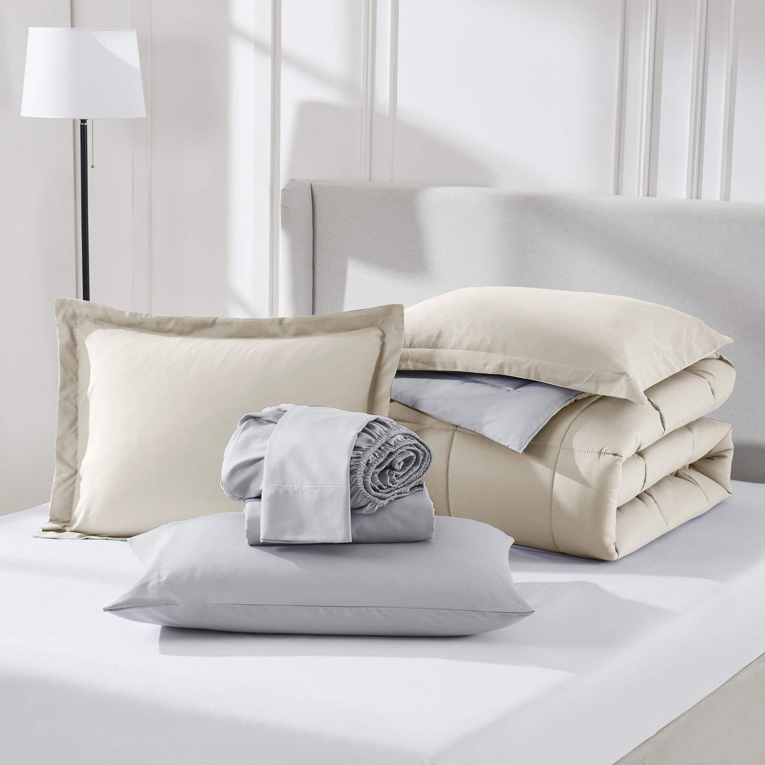 Bed in a Bag - Linen/Light Grey