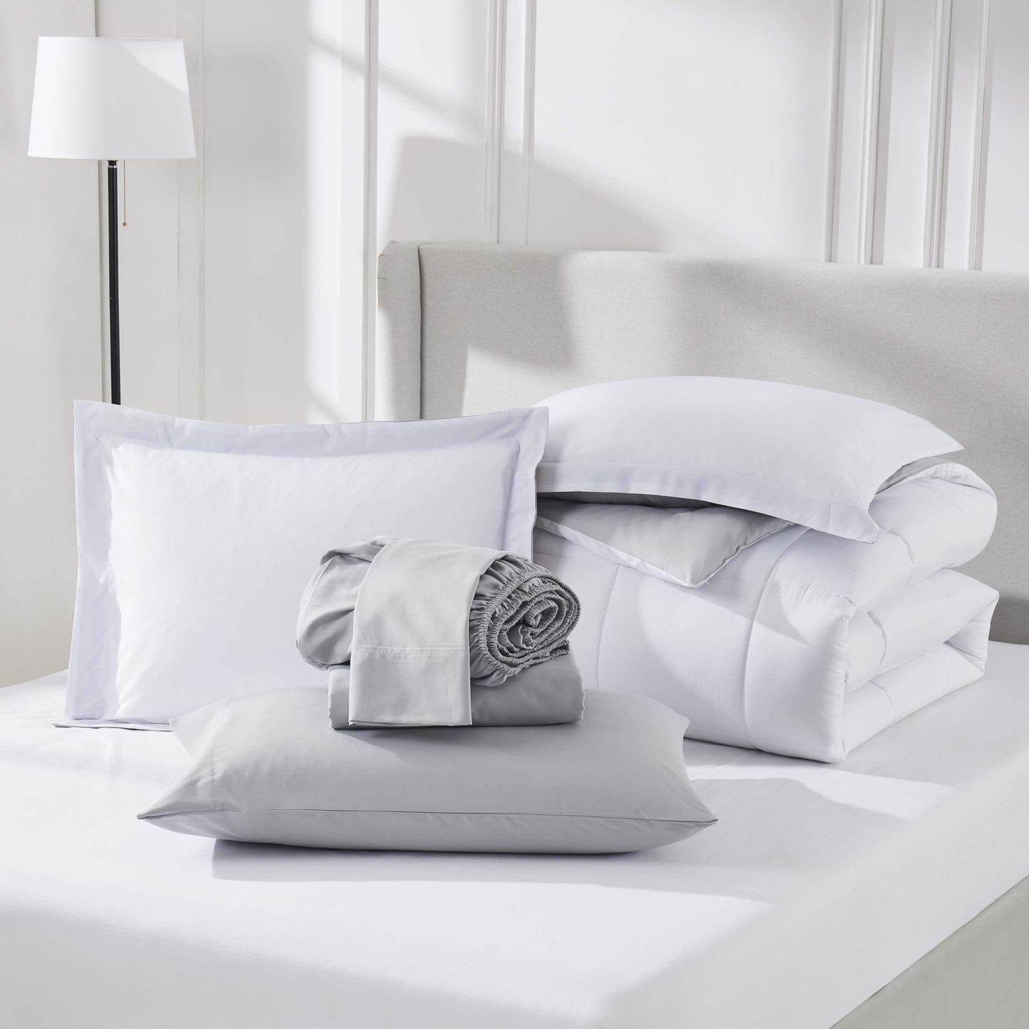 Bed in a Bag - White/Light Grey