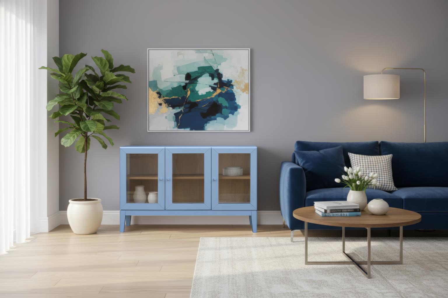 Palms Cabinets (Powder Blue)