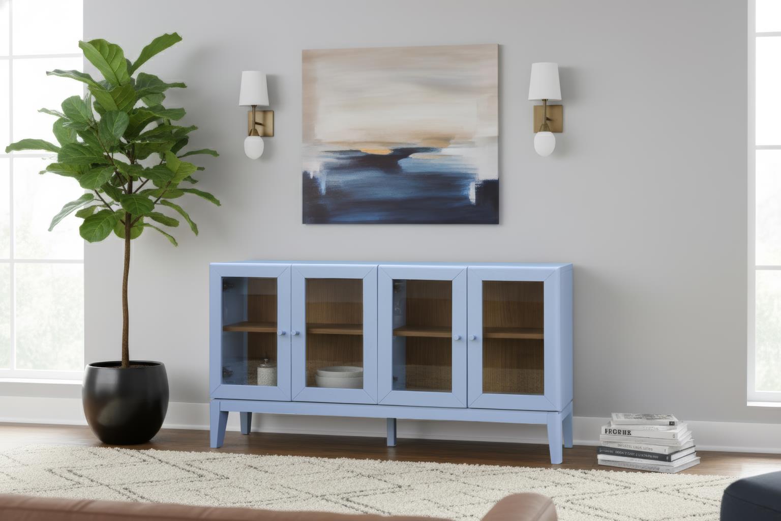 Palms Cabinets (Powder Blue)