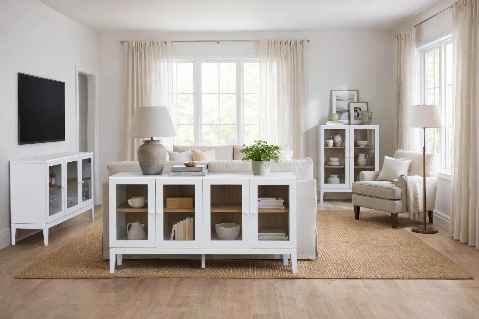 Palms Cabinets (White)