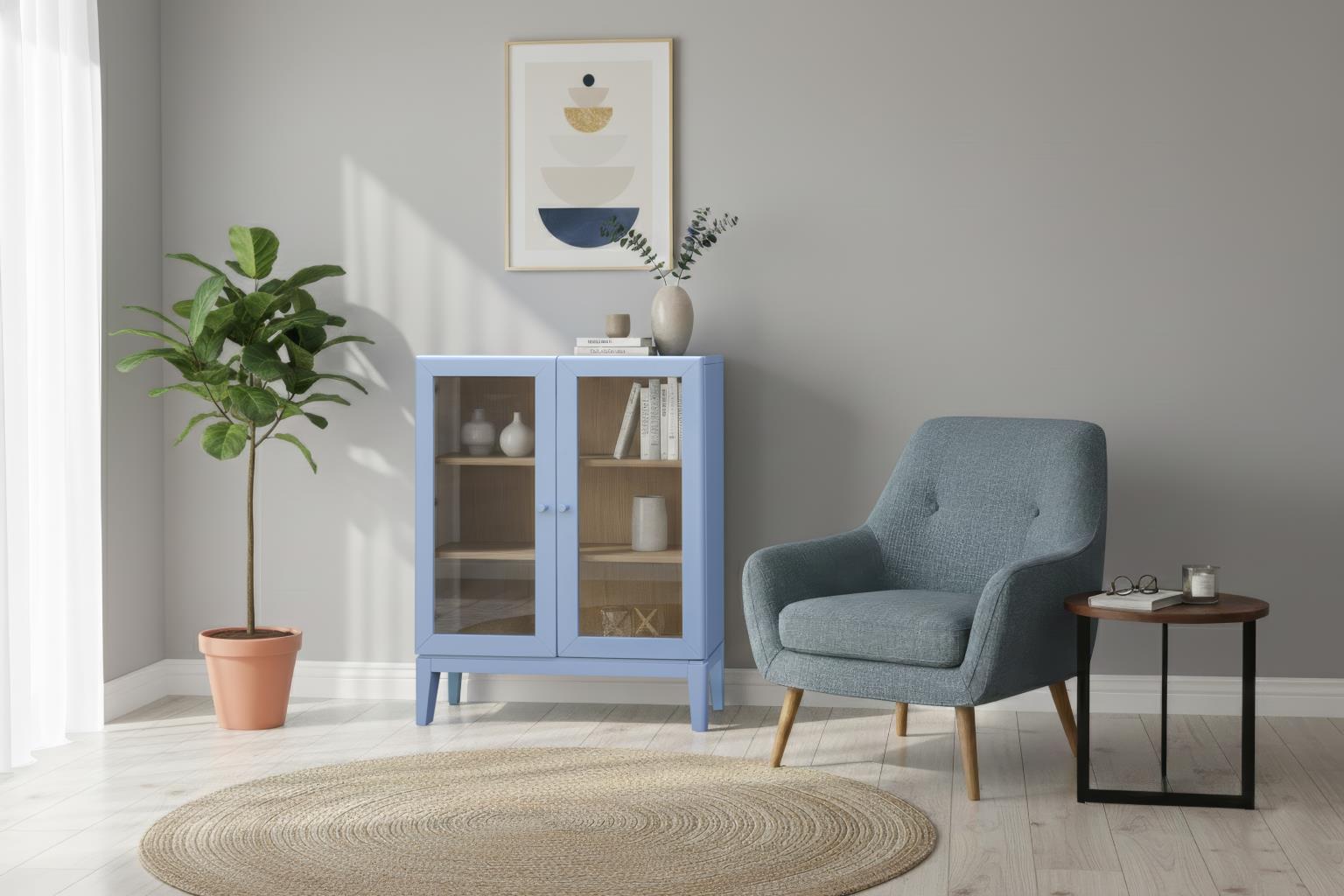 Palms Cabinets (Powder Blue)
