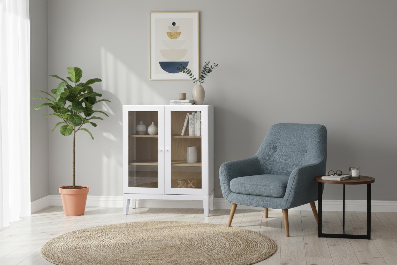 Palms Cabinets (White)