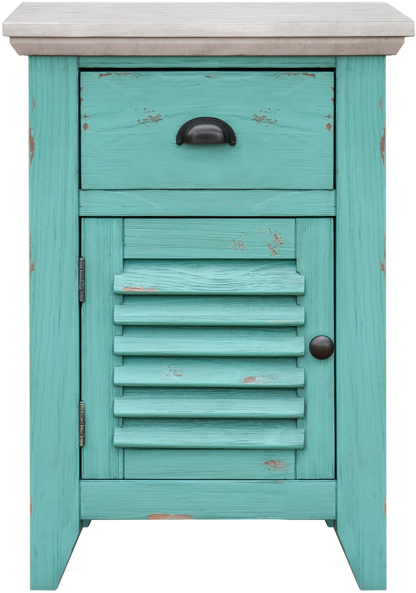 Rosalyn Small Door Nightstand (Ocean Green)