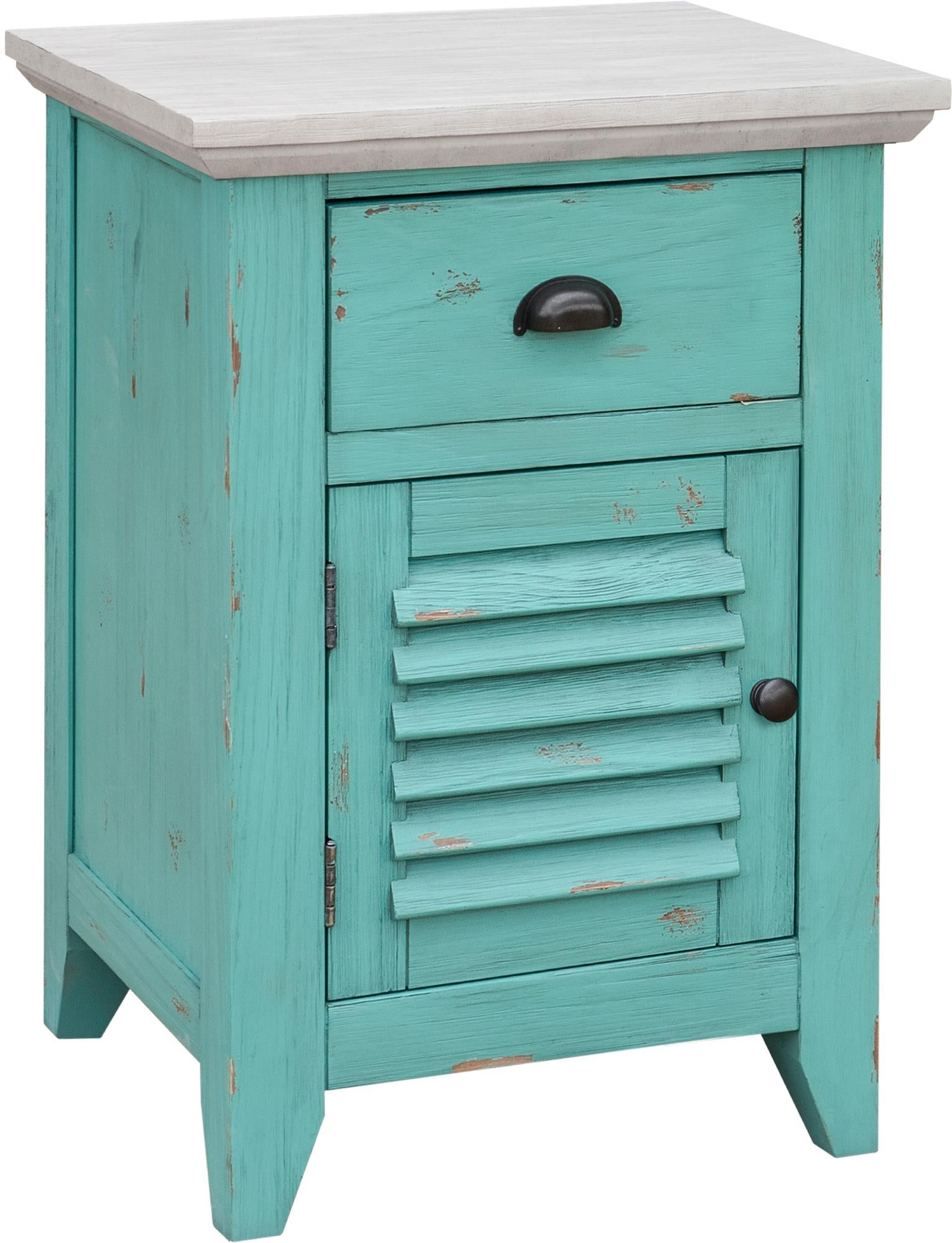 Rosalyn Small Door Nightstand (Ocean Green)