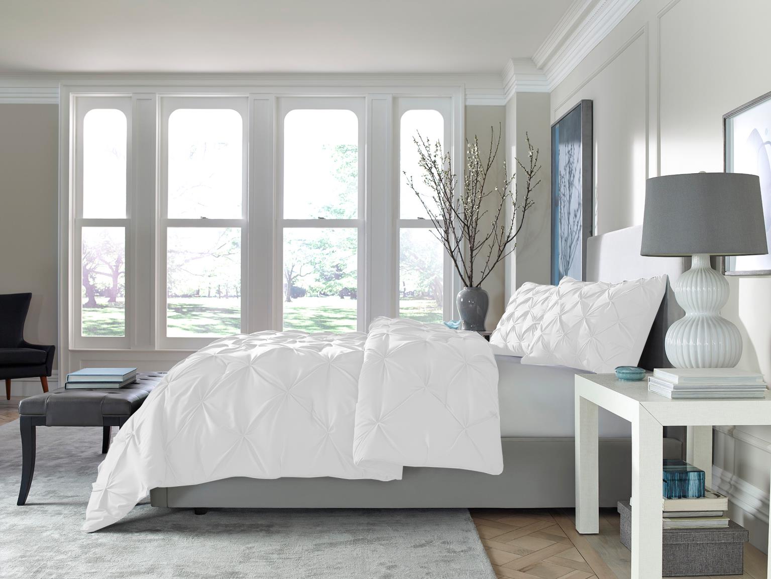 Tranquility Pinch Pleat Comforter with Matching Pillow Shams