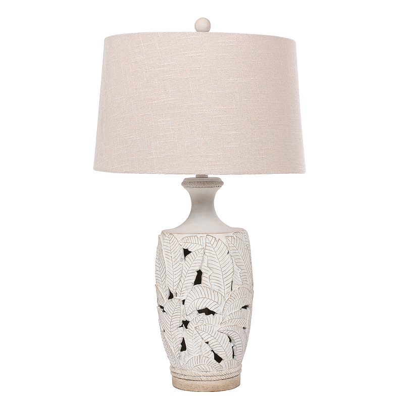 Tropical Table Lamp, Hard Round Shade