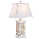 Accent Shell & Coral Night Light Table Lamp, White