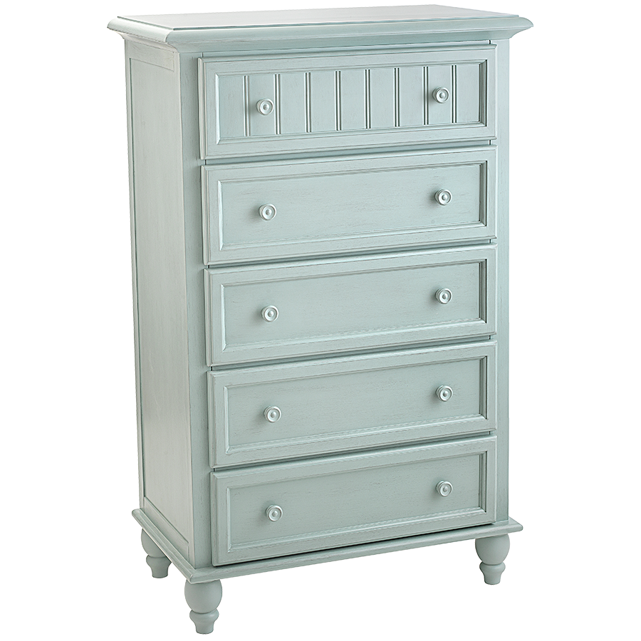 Sea Haven 5 Drawer Chest - Glacier Blue