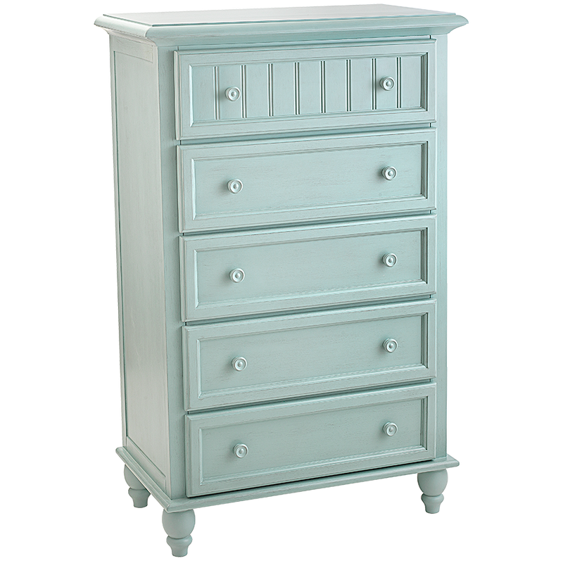 Sea Haven 5 Drawer Chest - Glacier Blue