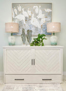 Savannah Queen Size Murphy Cabinet Bed - Monaco White
