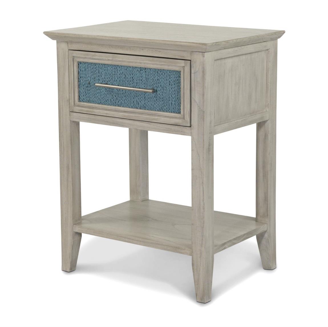 Ocean Isles 1 Drawer Woven Nightstand, Ocean Blue