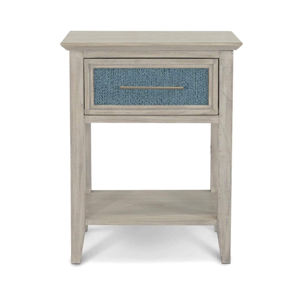 Ocean Isles 1 Drawer Woven Nightstand, Ocean Blue