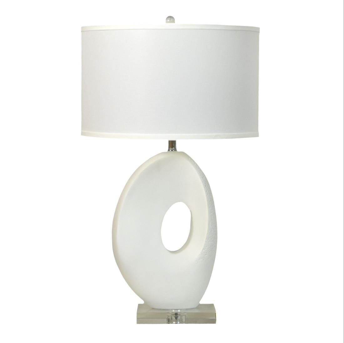 Eva, 30" resin table lamp with organic shape and white finish, sold as 1pk