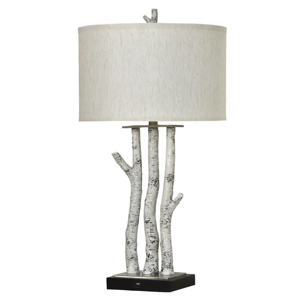Birchwood Trio, 29.5" white wash table lamp, sold as 2pk