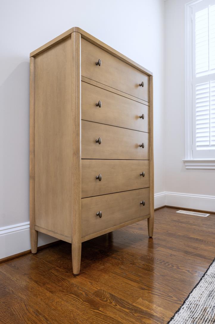 Chatham 5 Drawer Chest. Warm Maple Finish