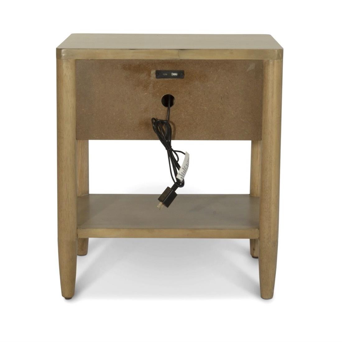 Chatham 1 Drawer Nightstand w/ USB A + C. Warm Maple Finish