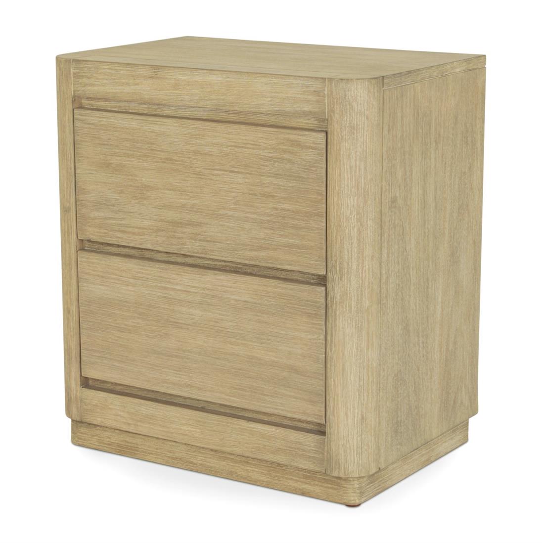 Hyde Park 2 Drawer Nightstand w/ Power. Weathered Natural Finish