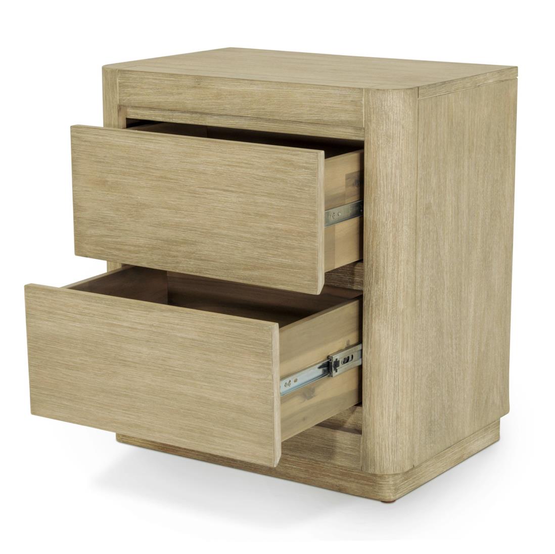 Hyde Park 2 Drawer Nightstand w/ Power. Weathered Natural Finish