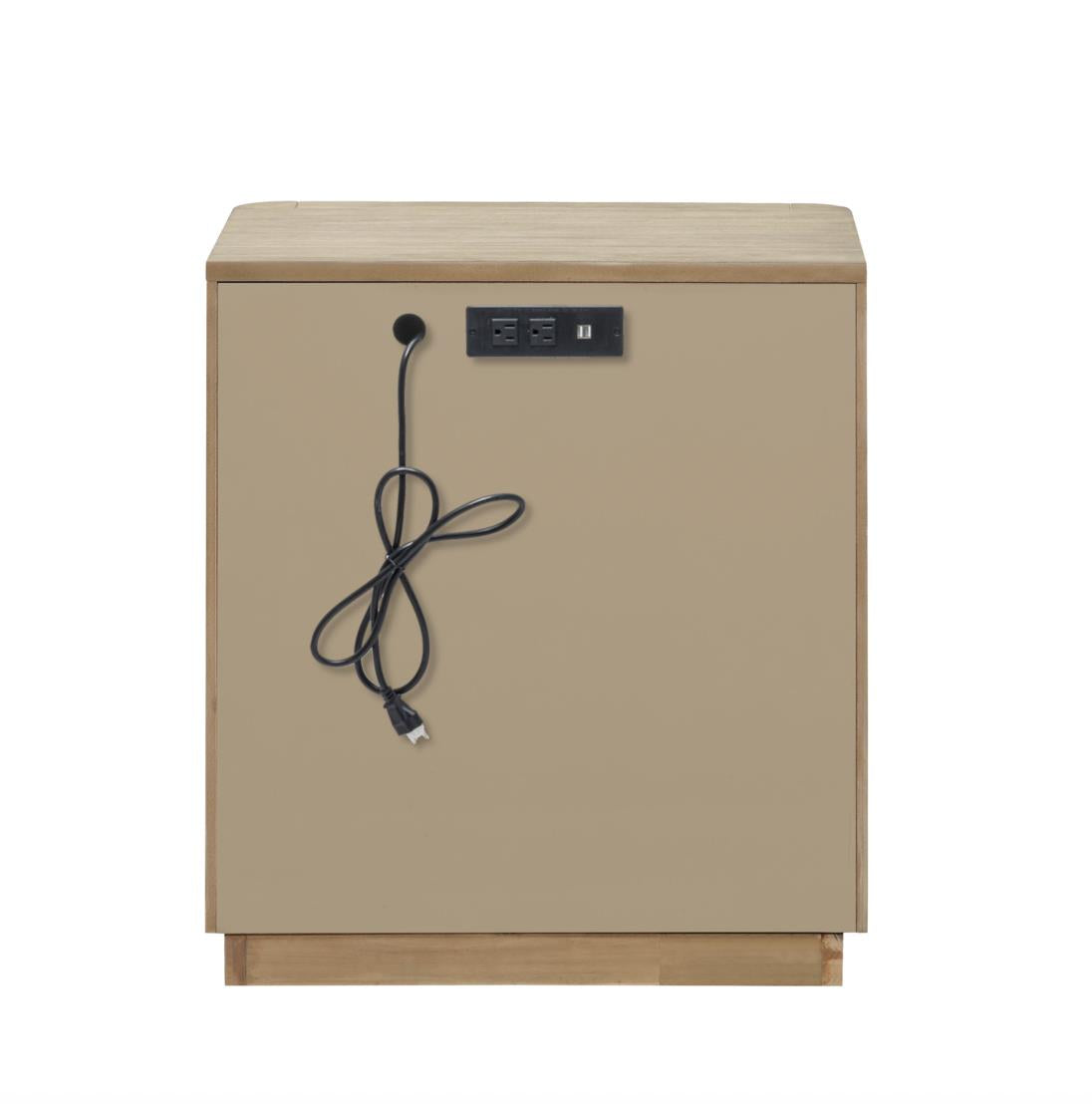 Hyde Park 2 Drawer Nightstand w/ Power. Weathered Natural Finish