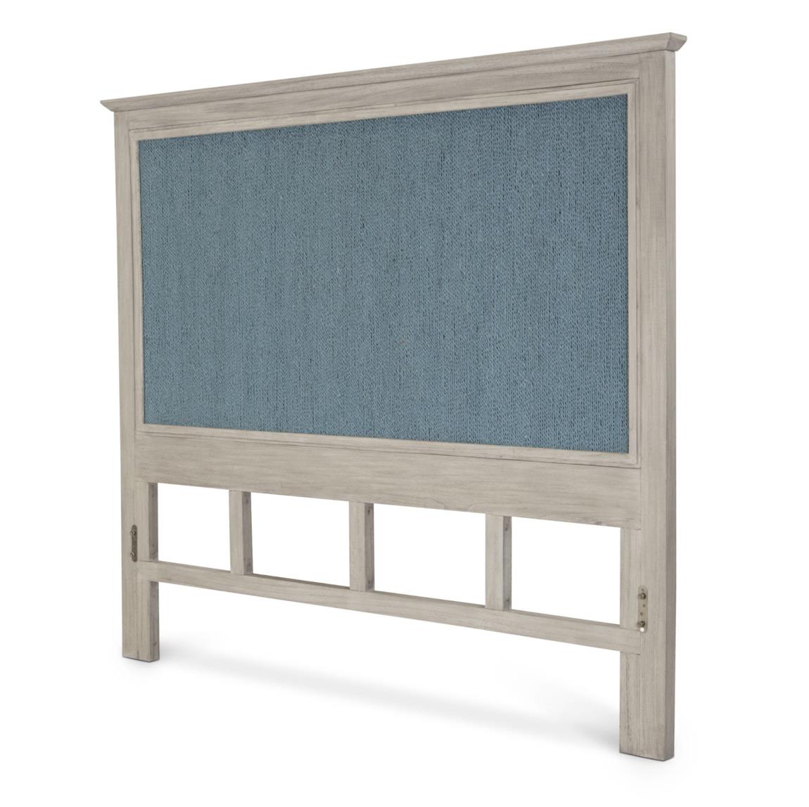 Ocean Isles Twin Woven Headboard. Ocean Blue and Aged Ivory Finish