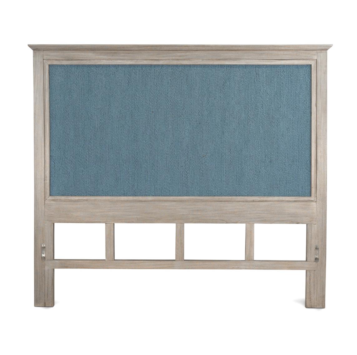 Ocean Isles Twin Woven Headboard. Ocean Blue and Aged Ivory Finish