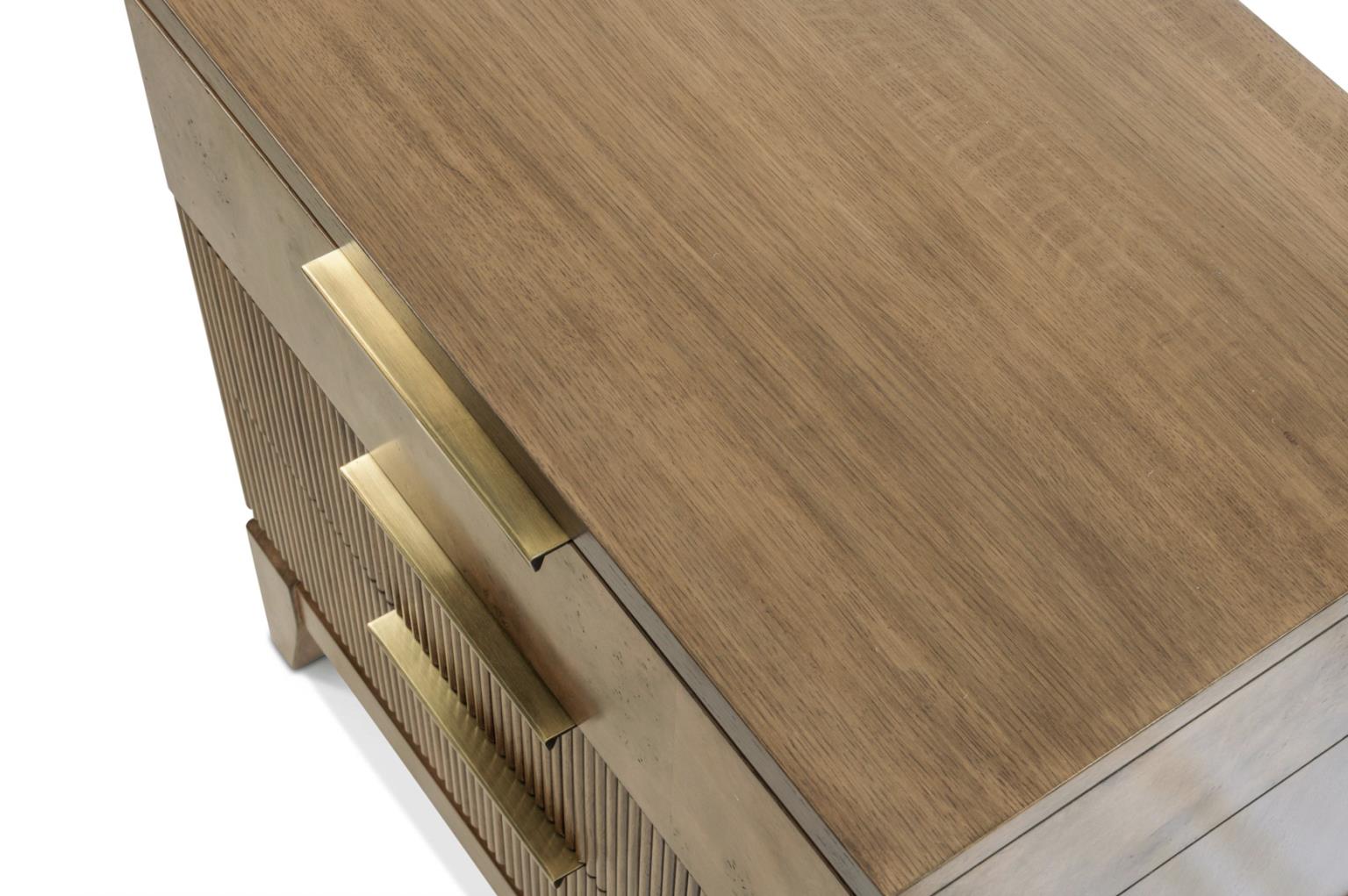 Manhattan Valley 3 Drawer Nightstand w/ Power and USB A + C Mappa Burl and