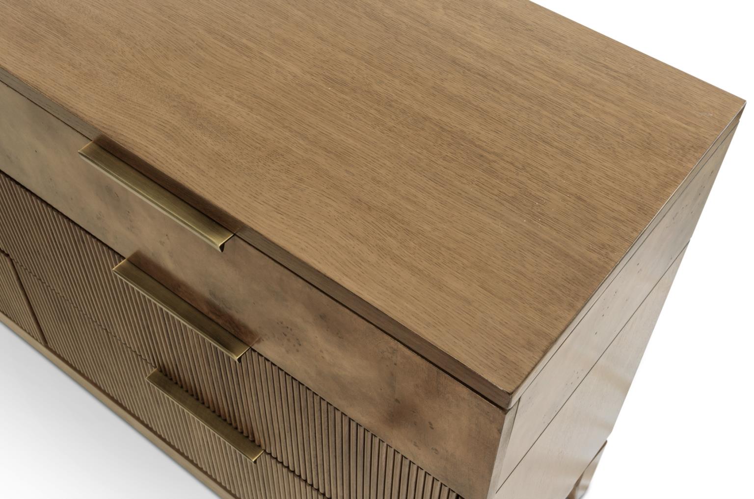 Manhattan Valley 6 Drawer Dresser. Mappa Burl and Vintage Chestnut Finish