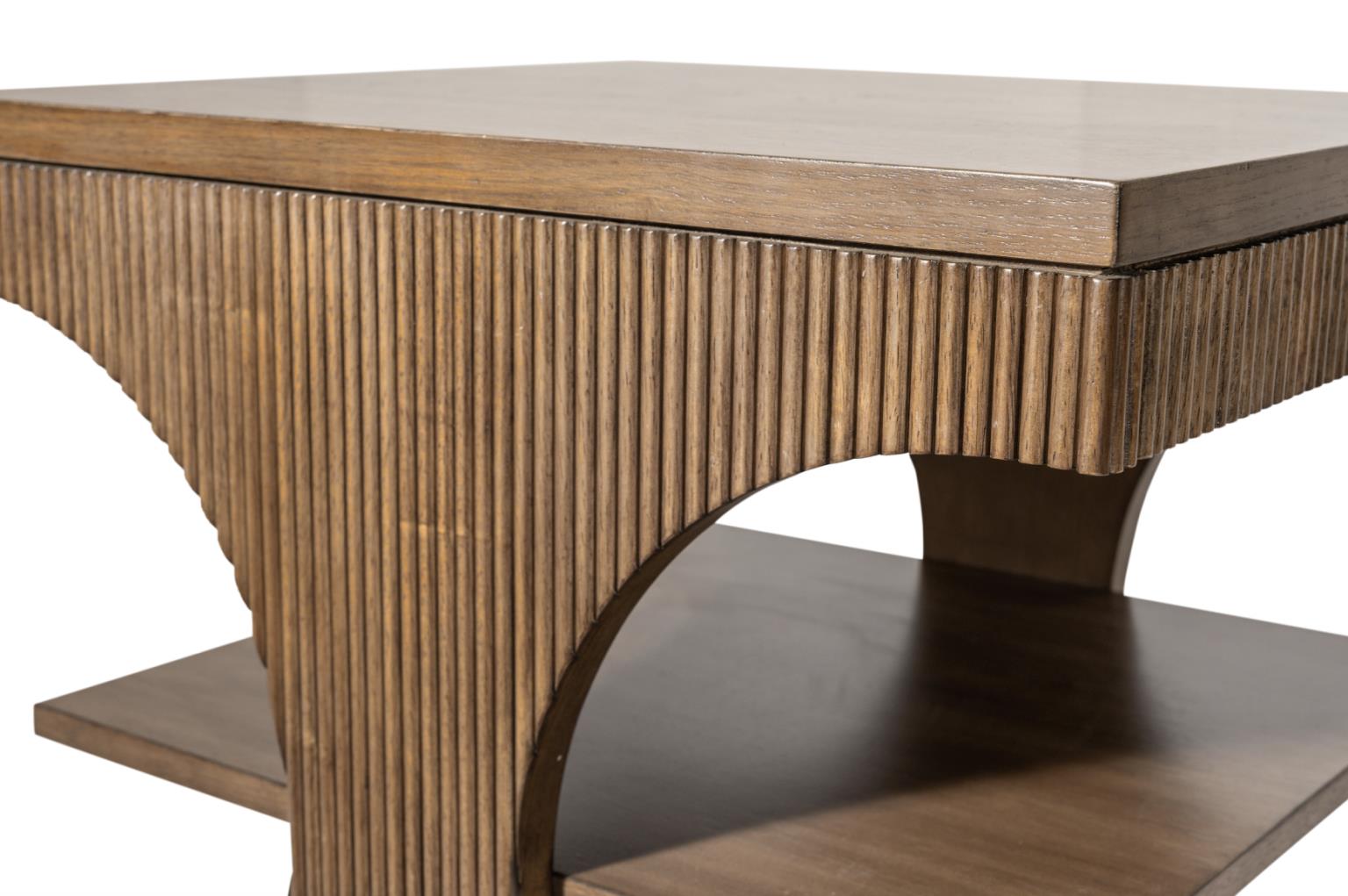 Manhattan Valley End Table. Mappa Burl and Vintage Chestnut Finish