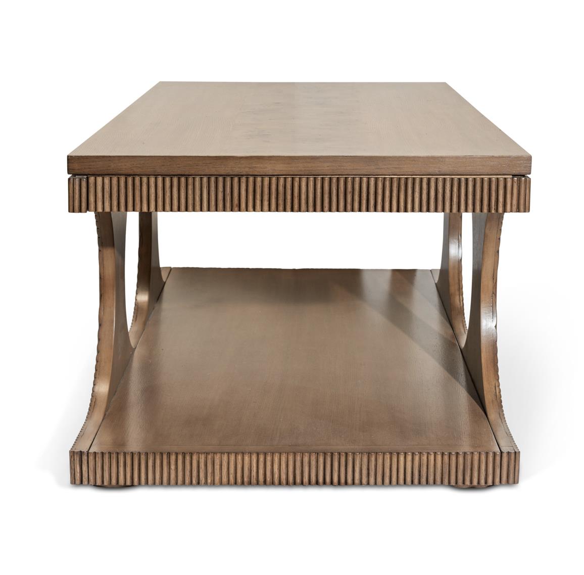 Manhattan Valley Cocktail Table. Mappa Burl and Vintage Chestnut Finish
