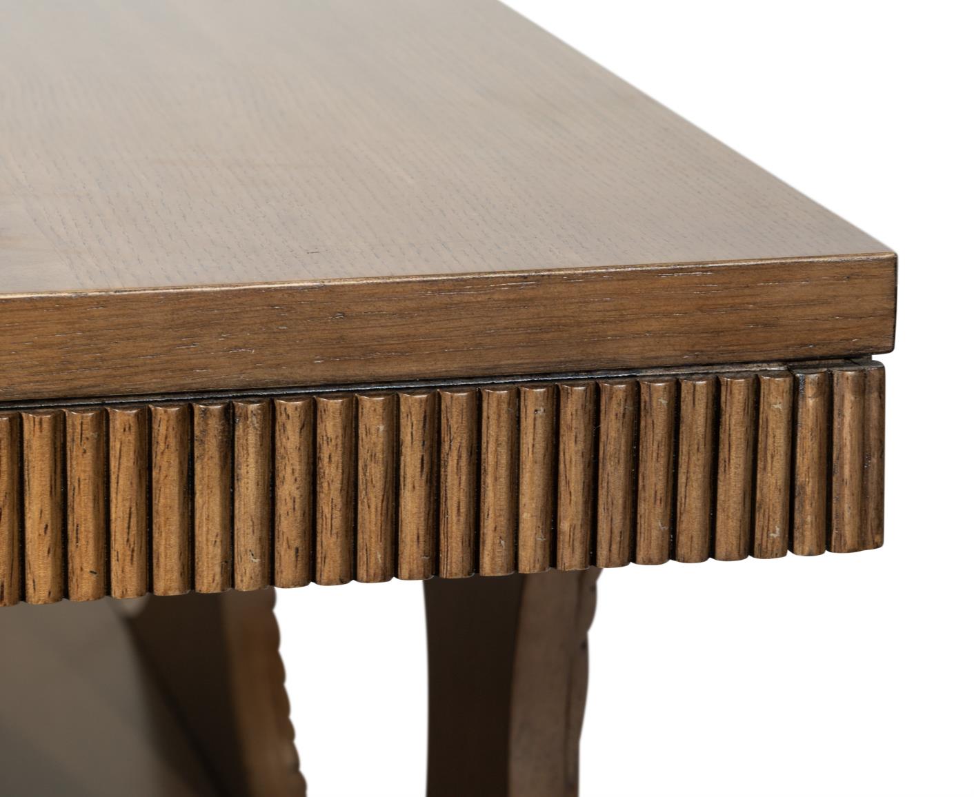 Manhattan Valley Cocktail Table. Mappa Burl and Vintage Chestnut Finish