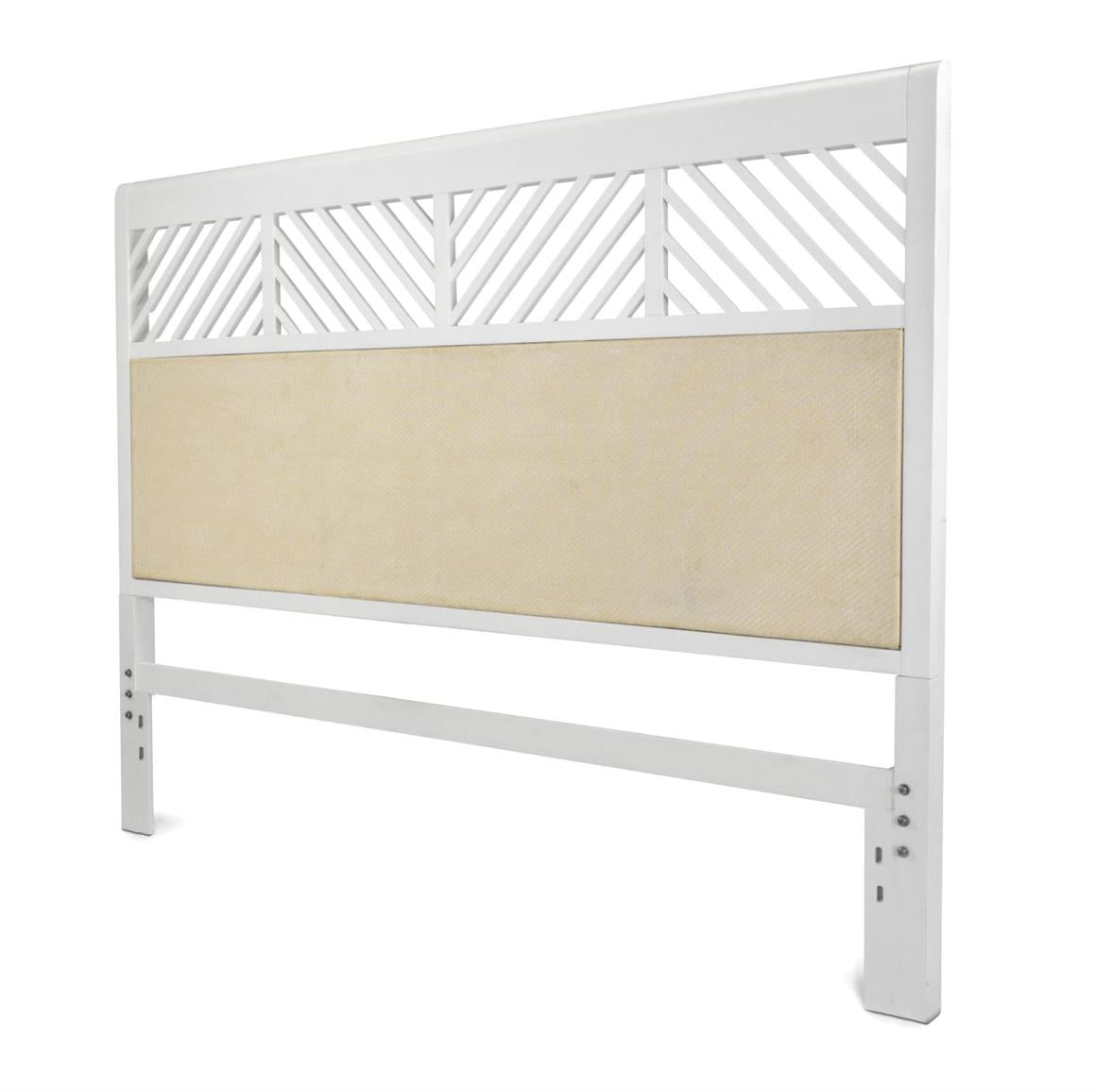 Miramar Queen Woven Headboard. Sand and Stark White Finish