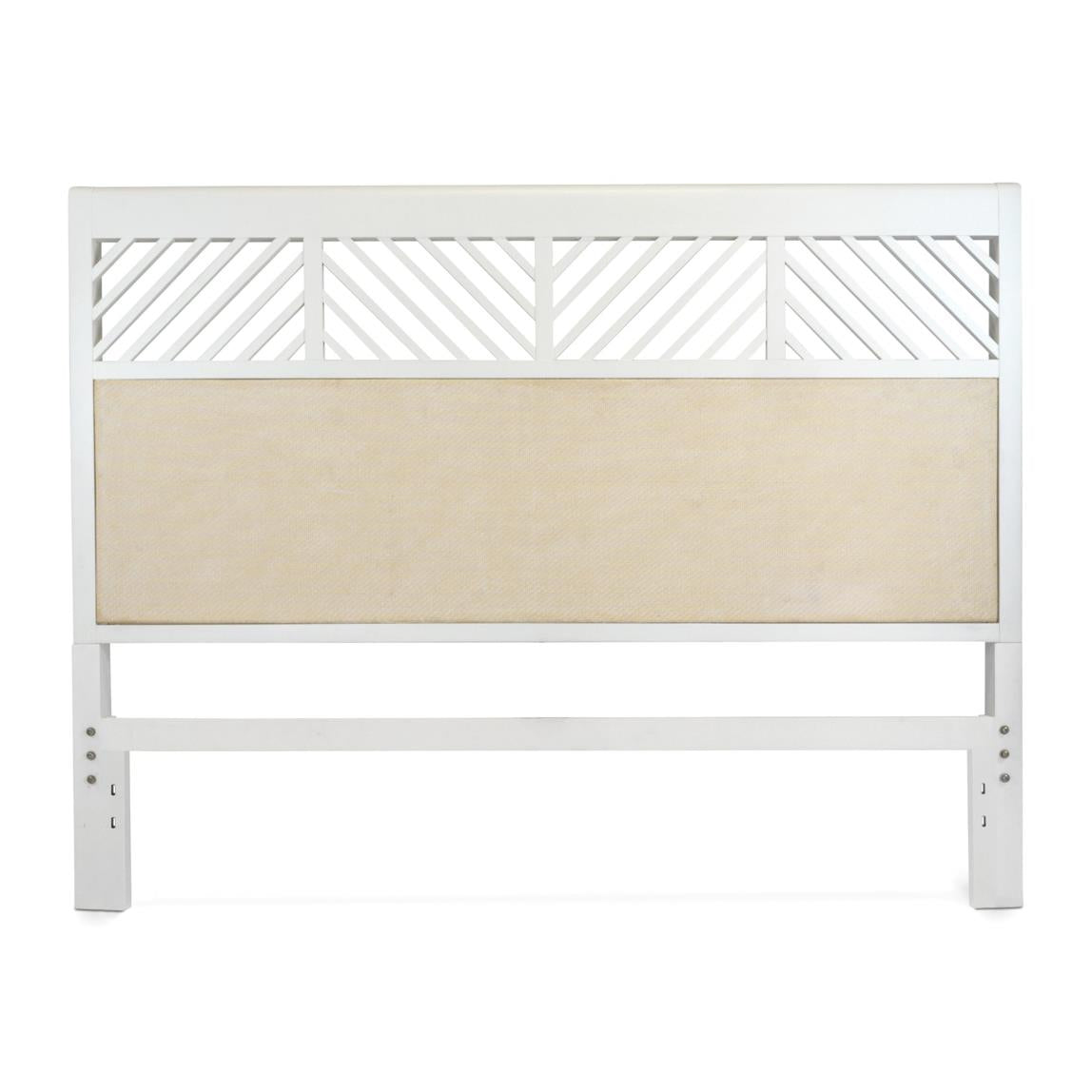 Miramar King Woven Headboard. Sand and Stark White Finish
