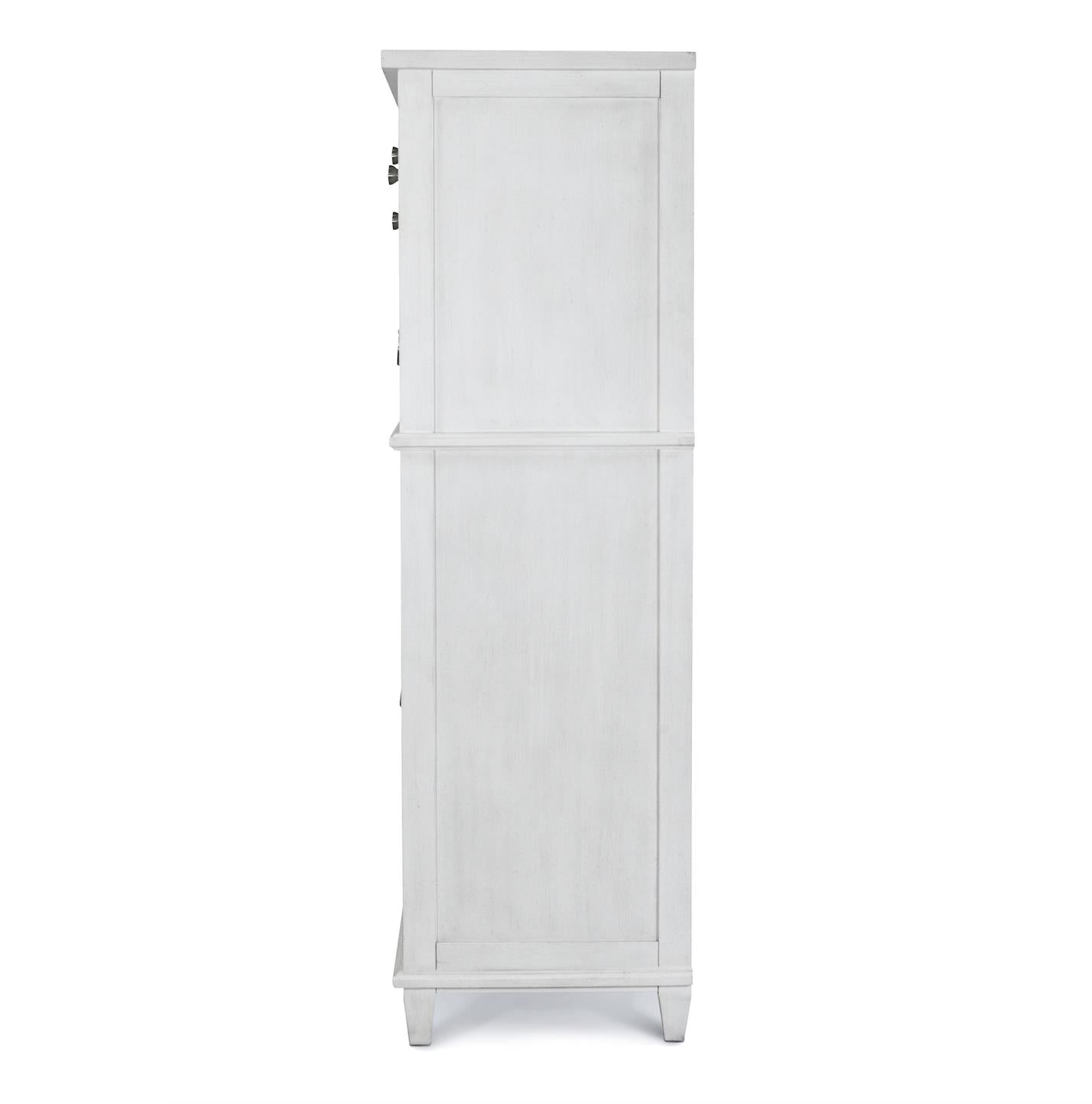Point Breeze 5 Drawer Chest. Fresh White Finish w/ Soft Grey Glaze