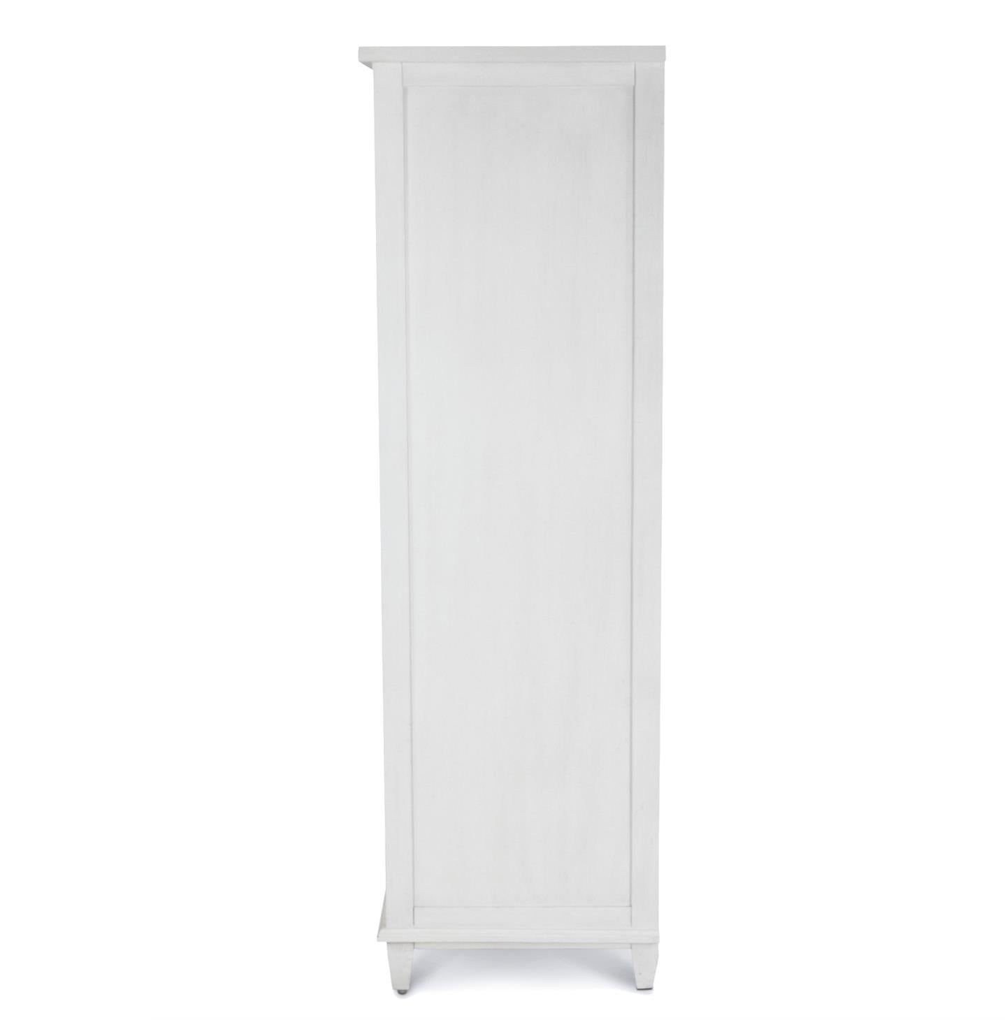Point Breeze Mirrored Door Chest. Fresh White Finish w/ Soft Grey Glaze