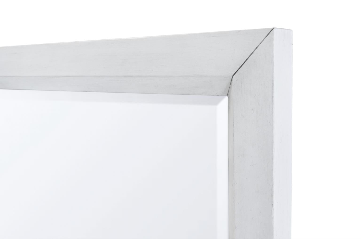 Point Breeze Mirror. Fresh White Finish w/ Soft Grey Glaze