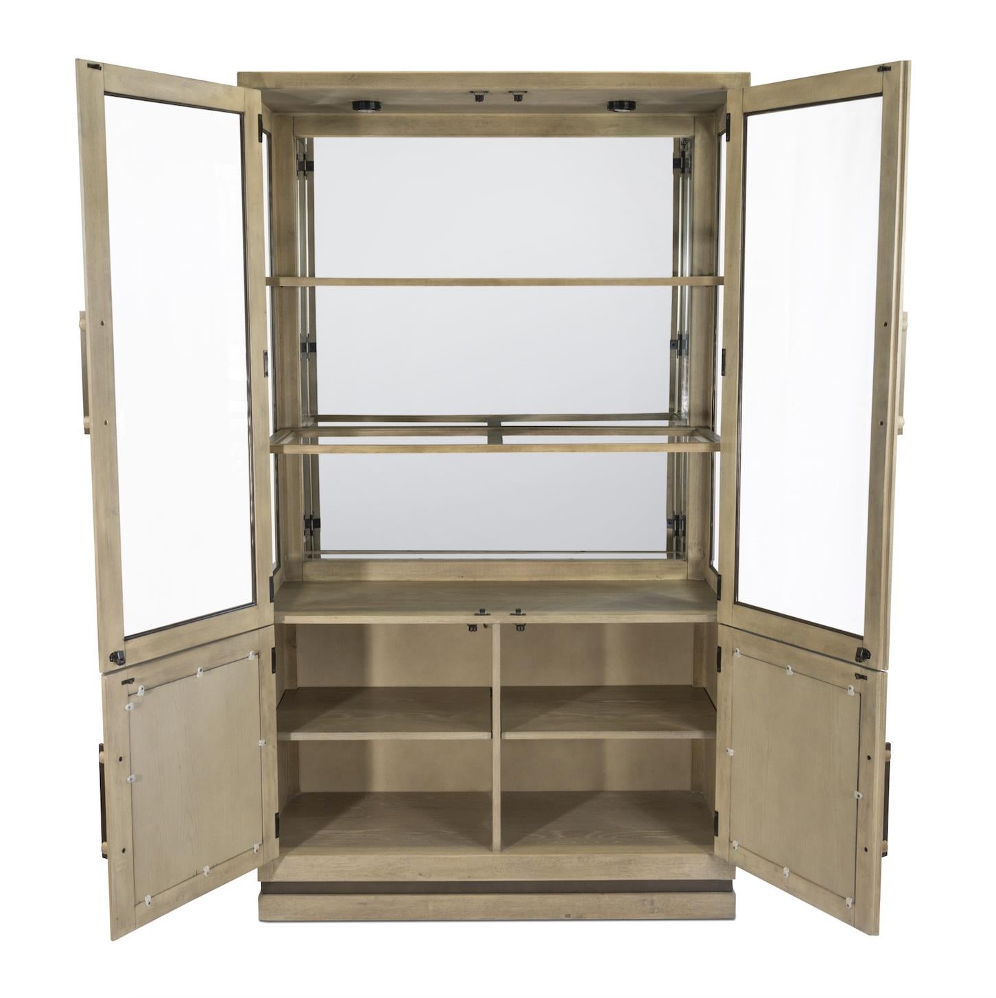 Rio Vista Bunching Curio w/ reversible panels. Muted Earth Tones and Clay Finish