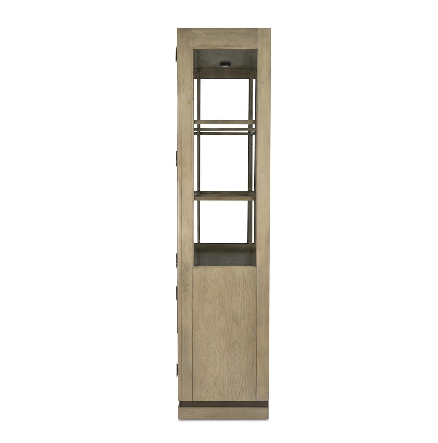 Rio Vista Bunching Curio w/ reversible panels. Muted Earth Tones and Clay Finish