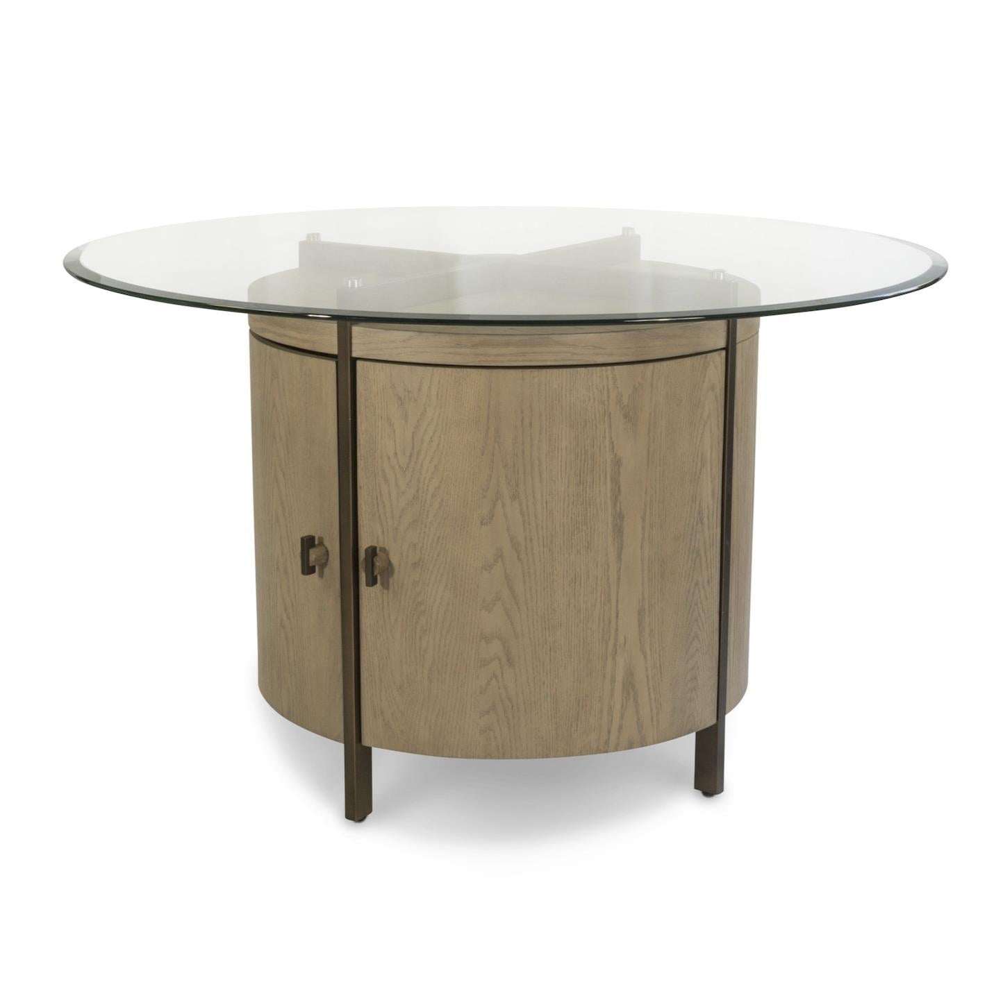 Rio Vista Round Dining Table Base. Muted Earth Tones and Clay Finish. Must order top for complete table