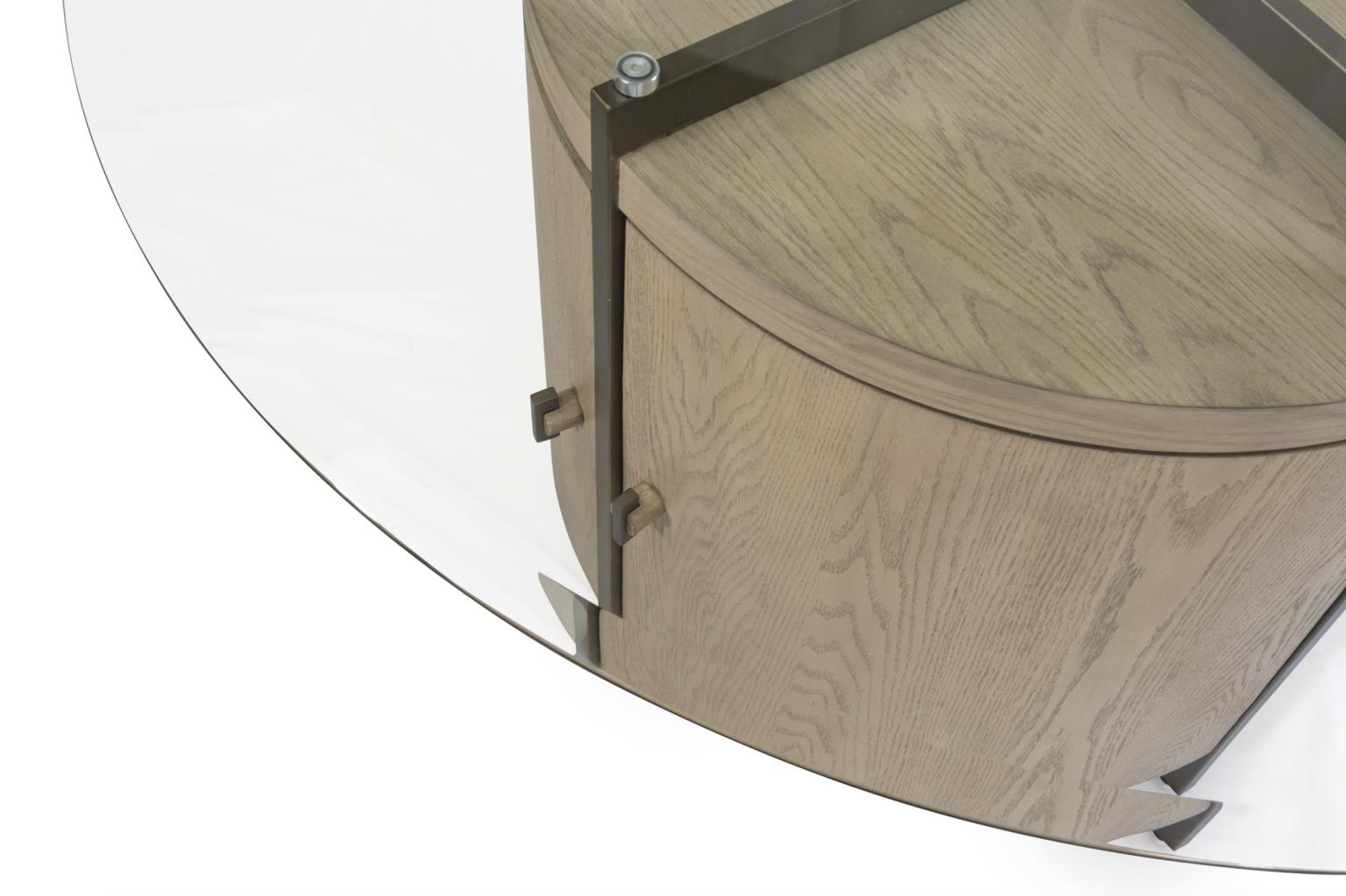 Rio Vista 54" Round Dining Table w/ Storage. Muted Earth Tones and Clay Finish