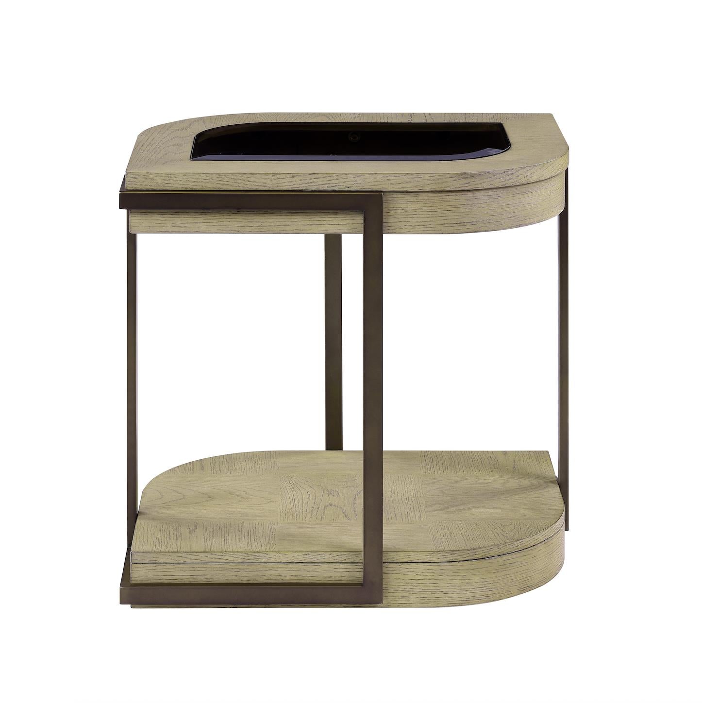 Rio Vista Chairside Table. Muted Earth Tones and Clay Finish