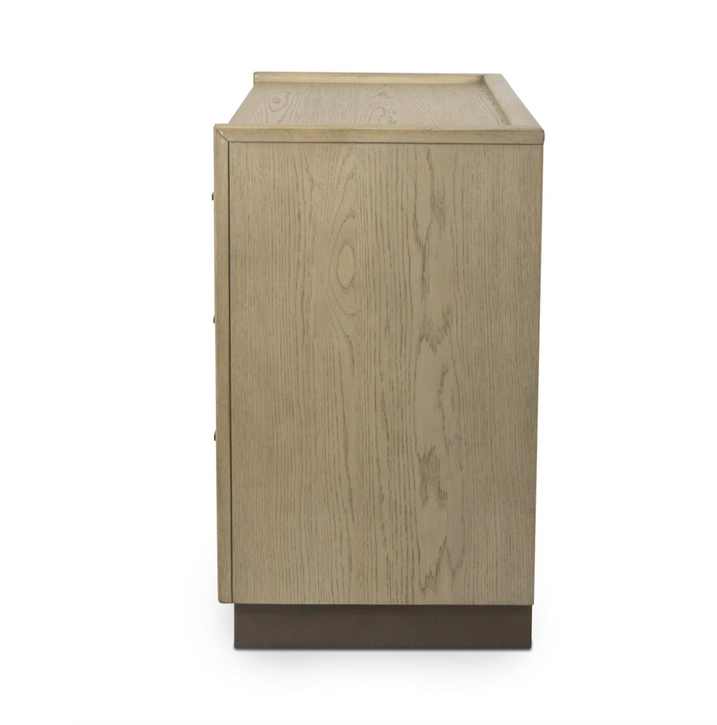 Rio Vista Woven 3 Drawer Nightstand w/ Power and USB A + C. Muted Earth Tones and Clay Finish