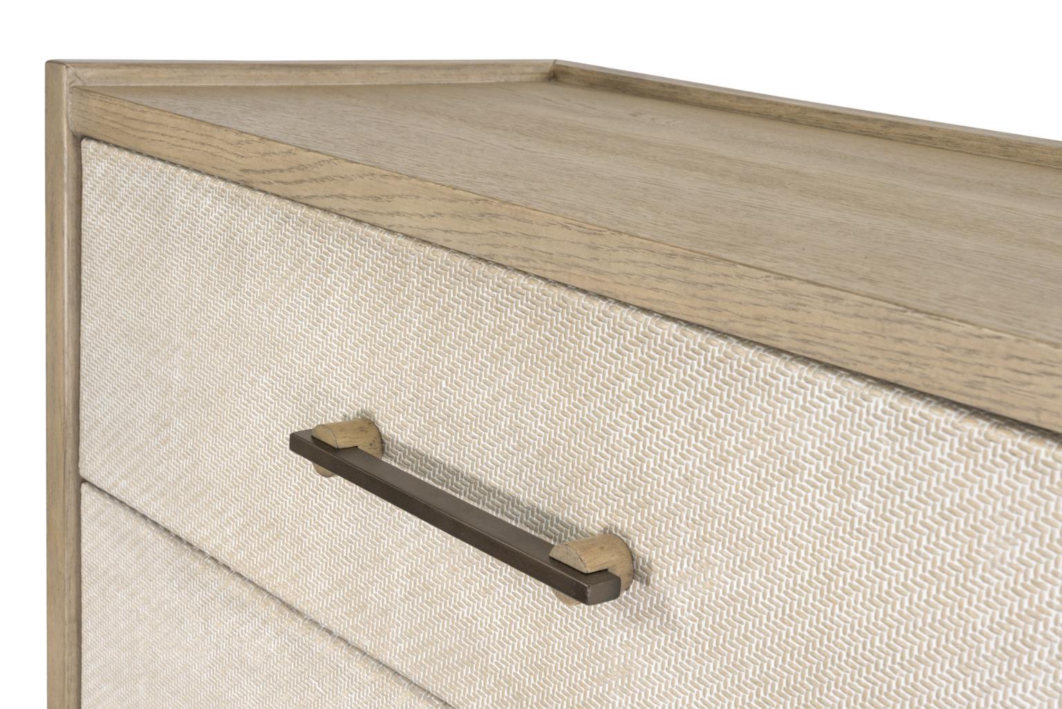 Rio Vista Woven 5 Drawer Chest. Muted Earth Tones and Clay Finish